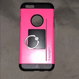 Pink and black iPhone 6 case